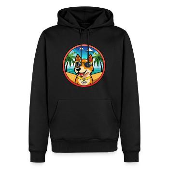 Cao De Gado Transmontano Hunderasse Cartoon Strand - Männer Premium Bio Hoodie - Schwarz - Vorne - Nico (187cm)