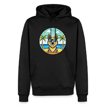 Berger Croate Race Dessin Animé Lunettes De Soleil Plage - Sweat à capuche Premium bio Homme - noir - Devant - Nico (187cm)