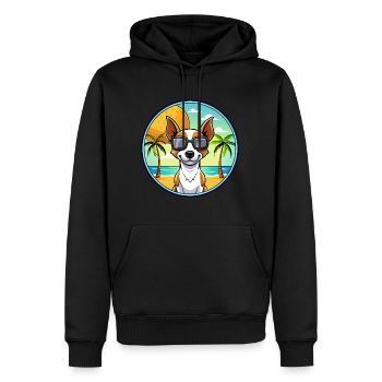 Decker Rat Terrier Hunderasse Cartoon Sonnenbrille - Männer Premium Bio Hoodie - Schwarz - Vorne - Nico (187cm)