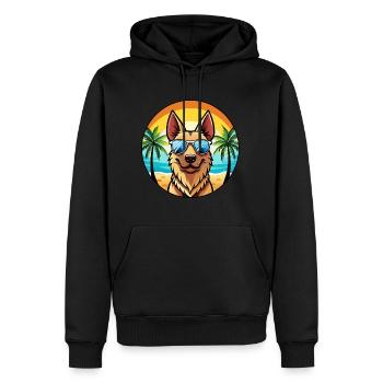 Berger Hollandais Chien Race Dessin Animé Lunettes De Soleil Plage - Sweat à capuche Premium bio Homme - noir - Devant - Nico (187cm)