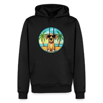 Estnischer Windhund Rasse Cartoon Sonnenbrille Strand - Männer Premium Bio Hoodie - Schwarz - Vorne - Nico (187cm)