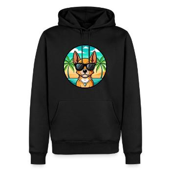 Englische Spielzeug Terrier Hund Rasse Cartoon Sonnenbrille - Männer Premium Bio Hoodie - Schwarz - Vorne - Nico (187cm)