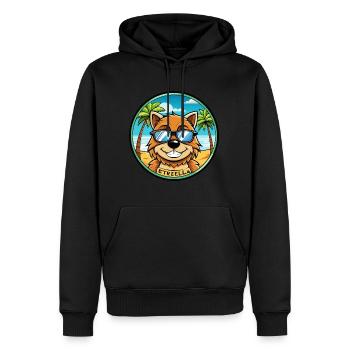 Estrela Mountain Dog Breed Cartoon Sunglass Beach - Sweat à capuche Premium bio Homme - noir - Devant - Nico (187cm)