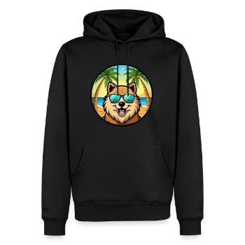 Eurasier Hund Rasse Cartoon Sonnenbrille Strand - Männer Premium Bio Hoodie - Schwarz - Vorne - Nico (187cm)