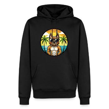 Deutscher Boxer Hund Rasse Cartoon Sonnenbrille Strand - Männer Premium Bio Hoodie - Schwarz - Vorne - Nico (187cm)