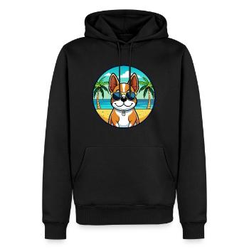 Lunettes de soleil de dessin animé de race de chien de Bretagne française plage - Sweat à capuche Premium bio Homme - noir - Devant - Nico (187cm)