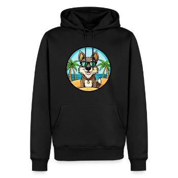 Georgischer Schäferhund Hunderasse Cartoon Sonnenbrille Strand - Männer Premium Bio Hoodie - Schwarz - Vorne - Nico (187cm)