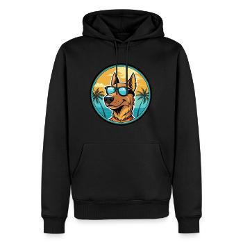 Deutscher Windhund Rasse Cartoon Sonnenbrille Strand - Männer Premium Bio Hoodie - Schwarz - Vorne - Nico (187cm)