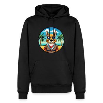 Hase Indischer Hund Rasse Cartoon Sonnenbrille Strand - Männer Premium Bio Hoodie - Schwarz - Vorne - Nico (187cm)