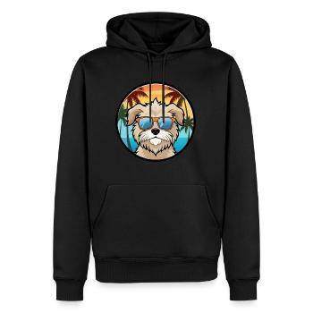 Havenese Chien Race Dessin Animé Lunettes De Soleil Plage - Sweat à capuche Premium bio Homme - noir - Devant - Nico (187cm)