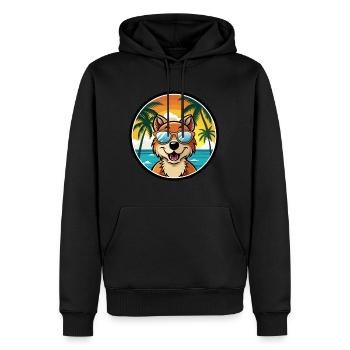 Hygenhund Chien Race Dessin Animé Lunettes De Soleil Plage - Sweat à capuche Premium bio Homme - noir - Devant - Nico (187cm)