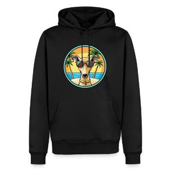 Lévrier italien race chien dessin animé lunettes de soleil plage - Sweat à capuche Premium bio Homme - noir - Devant - Nico (187cm)