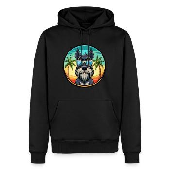 Giant Schnauzer Dog Breed Cartoon Sunglasses Beach - Men’s Premium Organic Hoodie - black - Front - Nico (187cm)