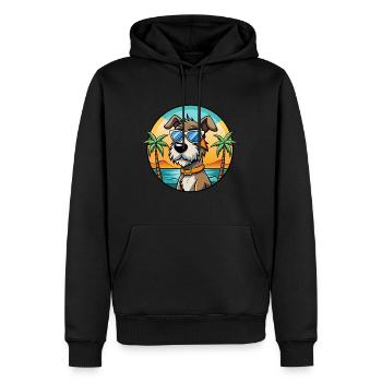 Chien courant à poil dur d’Istrie Race de chien de dessin animé Plage - Sweat à capuche Premium bio Homme - noir - Devant - Nico (187cm)