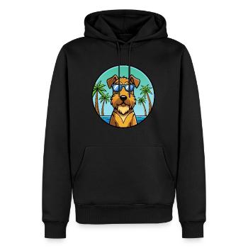 Lakeland Terrier Chien Race Dessin Animé Lunettes De Soleil Plage - Sweat à capuche Premium bio Homme - noir - Devant - Nico (187cm)