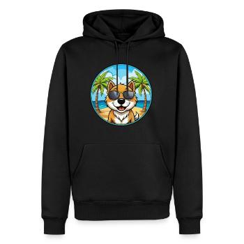 Lunettes de soleil de dessin animé de race de chien Kintamani Beach - Sweat à capuche Premium bio Homme - noir - Devant - Nico (187cm)