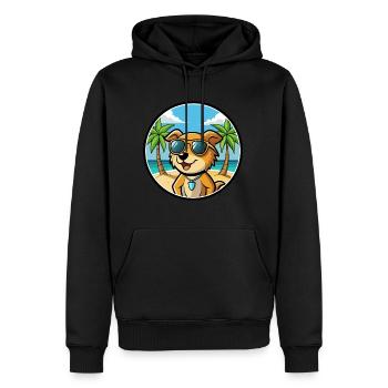 Kanni Chien Race Dessin Animé Lunettes De Soleil Plage - Sweat à capuche Premium bio Homme - noir - Devant - Nico (187cm)