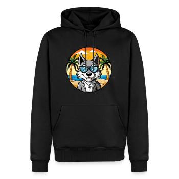 Kunming Wolfdog Rasse Cartoon Sonnenbrille Strand - Männer Premium Bio Hoodie - Schwarz - Vorne - Nico (187cm)