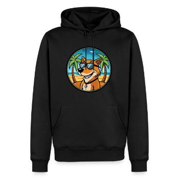 Majestic Tree Hound Dog Breed Cartoon Sunglasses - Men’s Premium Organic Hoodie - black - Front - Nico (187cm)