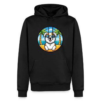 Maremma Sheepdog Breed Cartoon Sunglasses Beach - Men’s Premium Organic Hoodie - black - Front - Nico (187cm)