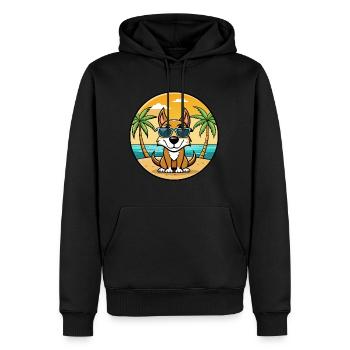 Chien de chasse letton race dessin animé lunettes de soleil plage - Sweat à capuche Premium bio Homme - noir - Devant - Nico (187cm)