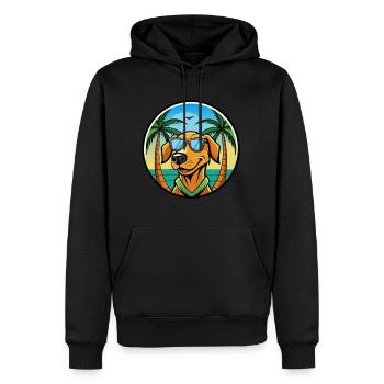 Chien de chasse lituanien race dessin animé lunettes de soleil plage - Sweat à capuche Premium bio Homme - noir - Devant - Nico (187cm)