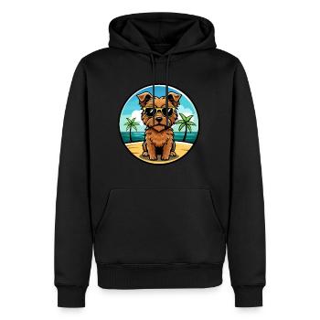 Norfolk Terrier Chien Race Dessin Animé Lunettes de Soleil Plage - Sweat à capuche Premium bio Homme - noir - Devant - Nico (187cm)