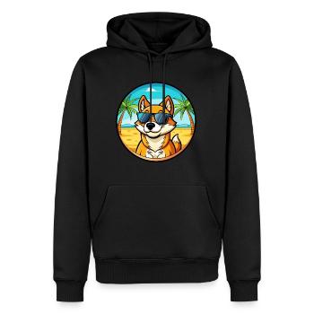 Neuguinea Singende Hunderasse Cartoon Sonnenbrille - Männer Premium Bio Hoodie - Schwarz - Vorne - Nico (187cm)