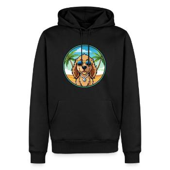 Norfolk Spaniel Chien Race Dessin Animé Lunettes de Soleil Plage - Sweat à capuche Premium bio Homme - noir - Devant - Nico (187cm)