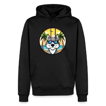 Lunettes de soleil de dessin animé de race de chien inuit du Nord plage - Sweat à capuche Premium bio Homme - noir - Devant - Nico (187cm)