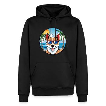 Norwegische Lundehund Hunderasse Cartoon Sonnenbrille - Männer Premium Bio Hoodie - Schwarz - Vorne - Nico (187cm)