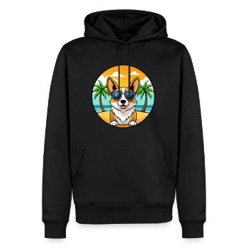 Pembroke Welsh Corgi Hunderasse Cartoon Sonnenbrille - Männer Premium Bio Hoodie - Schwarz - Vorne - Nico (187cm)