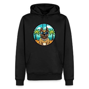 Perro De Presa Canario Hunderasse Cartoon Strand - Männer Premium Bio Hoodie - Schwarz - Vorne - Nico (187cm)