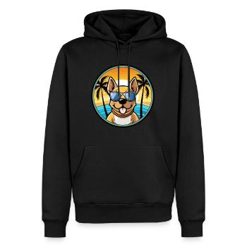 Phalene Chien Race Dessin Animé Lunettes De Soleil Plage - Sweat à capuche Premium bio Homme - noir - Devant - Nico (187cm)