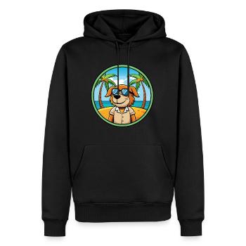 Poitevin Hound Hund Rasse Cartoon Sonnenbrille Strand - Männer Premium Bio Hoodie - Schwarz - Vorne - Nico (187cm)
