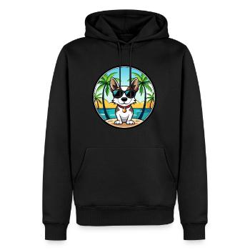 Rat Terrier Hund Rasse Cartoon Sonnenbrille Strand - Männer Premium Bio Hoodie - Schwarz - Vorne - Nico (187cm)