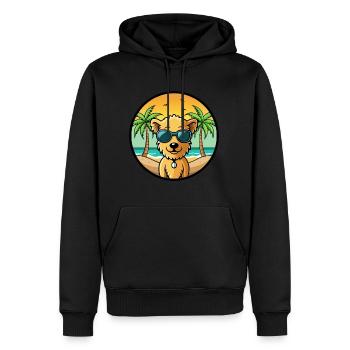 Pumi Hunderasse Cartoon Sonnenbrille Strand - Männer Premium Bio Hoodie - Schwarz - Vorne - Nico (187cm)