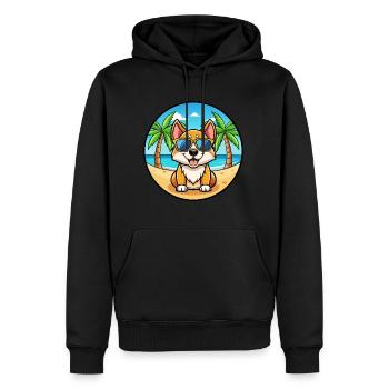 Lunettes de soleil de dessin animé de race de chien de jouet russe plage - Sweat à capuche Premium bio Homme - noir - Devant - Nico (187cm)