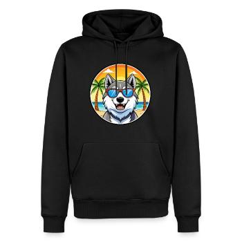 Lunettes de soleil Seppala Siberian Sleddog Breed Cartoon - Sweat à capuche Premium bio Homme - noir - Devant - Nico (187cm)