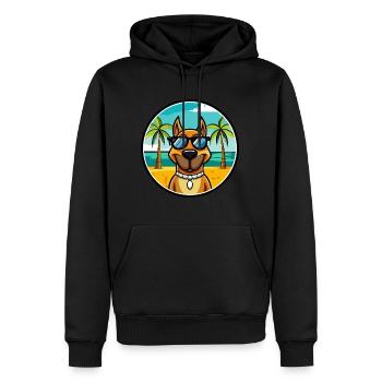 Chien de chasse serbe race dessin animé lunettes de soleil plage - Sweat à capuche Premium bio Homme - noir - Devant - Nico (187cm)