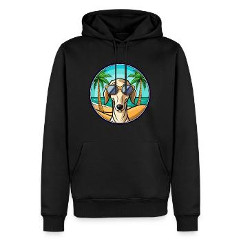 Saluki Hund Rasse Cartoon Sonnenbrille Strand - Männer Premium Bio Hoodie - Schwarz - Vorne - Nico (187cm)