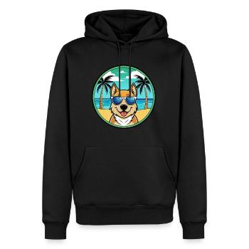 Slovensky Kopov Dog Breed Cartoon Sunglasses Beach - Men’s Premium Organic Hoodie - black - Front - Nico (187cm)