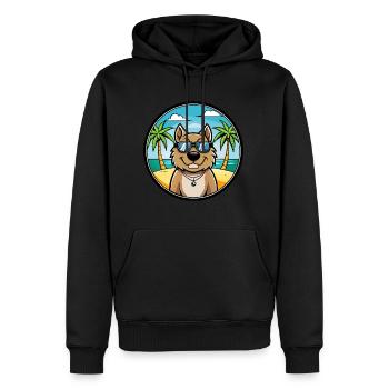 Tosa Hunderasse Cartoon Sonnenbrille Strand - Männer Premium Bio Hoodie - Schwarz - Vorne - Nico (187cm)