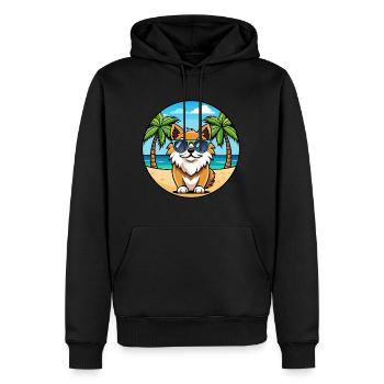 Épagneul tibétain race chien dessin animé lunettes de soleil plage - Sweat à capuche Premium bio Homme - noir - Devant - Nico (187cm)