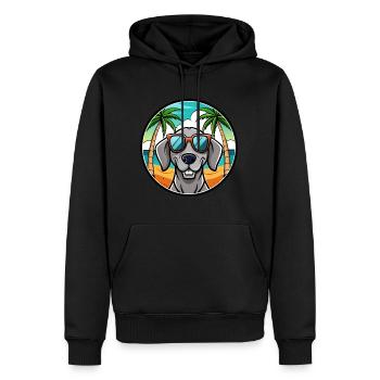 Braque de Weimar Race Chien Dessin Animé Lunettes De Soleil Plage - Sweat à capuche Premium bio Homme - noir - Devant - Nico (187cm)