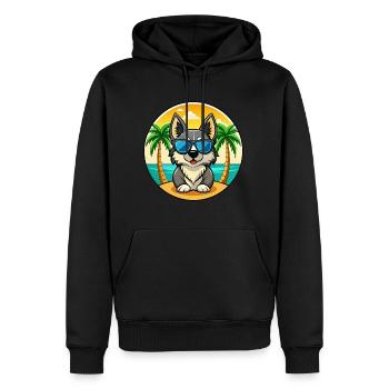 Suédois Vallhund Race Chien Dessin Animé Lunettes De Soleil Plage - Sweat à capuche Premium bio Homme - noir - Devant - Nico (187cm)