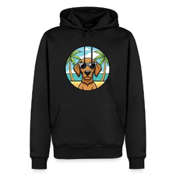 Vizsla à poil dur race de chien dessin animé lunettes de soleil plage - Sweat à capuche Premium bio Homme - noir - Devant - Nico (187cm)