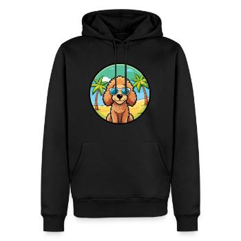 Caniche Jouet Chien Race Dessin Animé Lunettes De Soleil Plage - Sweat à capuche Premium bio Homme - noir - Devant - Nico (187cm)