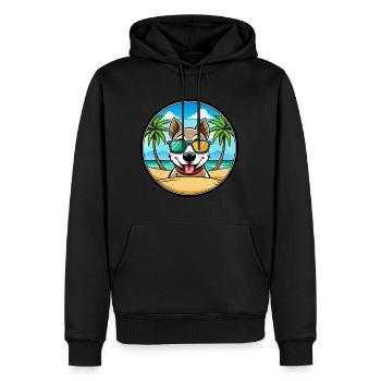 Alopekis Chien Race Dessin Animé Lunettes De Soleil Plage - Sweat à capuche Premium bio Homme - noir - Devant - Nico (187cm)