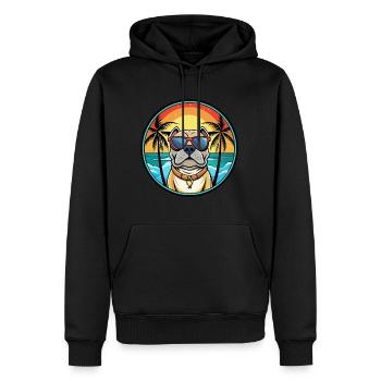 Alpine Mastiff Dog Breed Cartoon Sunglasses Beach - Men’s Premium Organic Hoodie - black - Front - Nico (187cm)